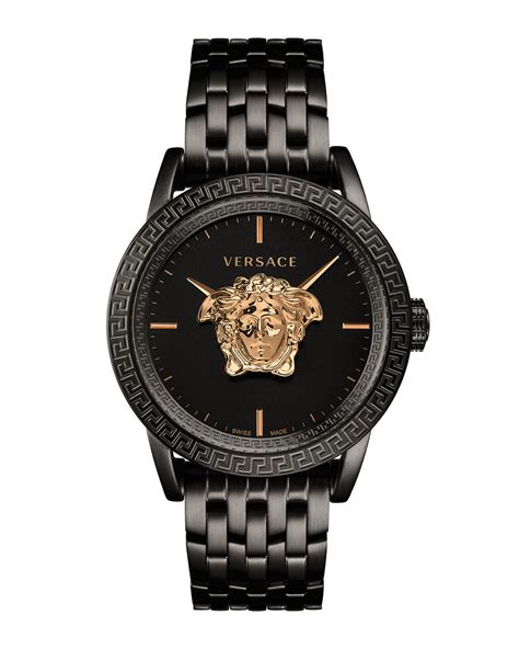 versace gold glaze watch|black and gold versace watch.